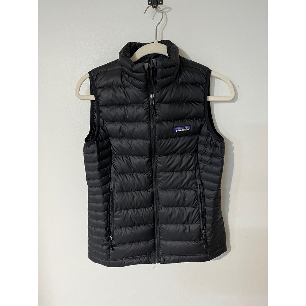 Patagonia Down Sweater Vest Womens XS Black Puffer Quilted Full Zip 84628